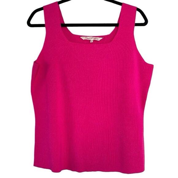 Willow Drive Barbie Pink Square Neck Ribbed Tank Top XL - Picture 1 of 9